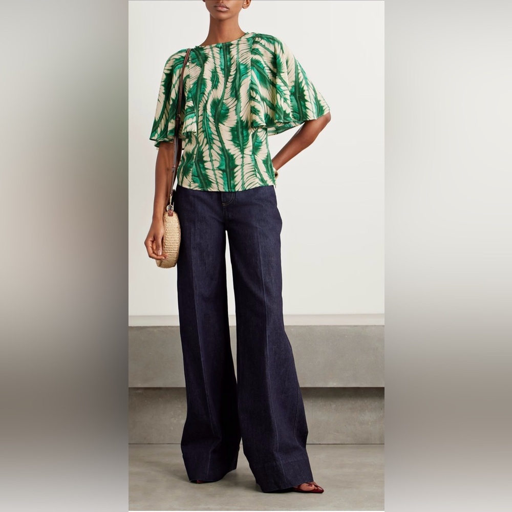 Ulla Johnson Ada Printed Silk Top NWT